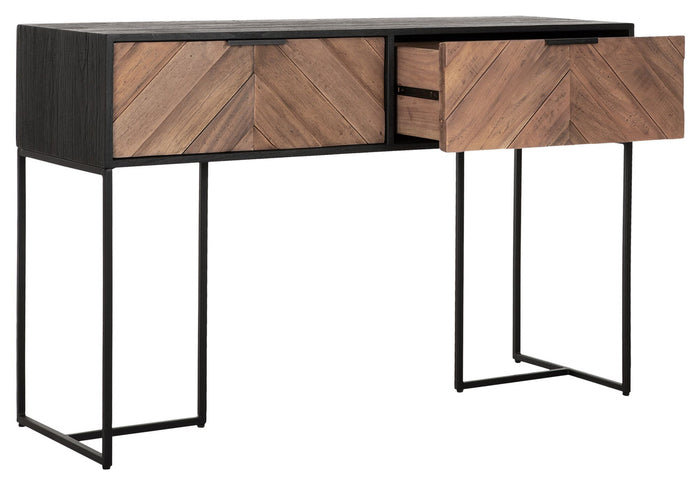 24Designs Criss Cross Sidetable - B120 X L40 X H78 Cm - Zwart|Bruin