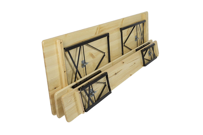 Inklapbare picknickset Berlijn 200 cm 3-laags blanke lak