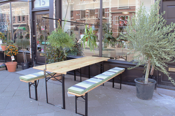 Inklapbare picknickset Berlijn 200 cm 3-laags blanke lak