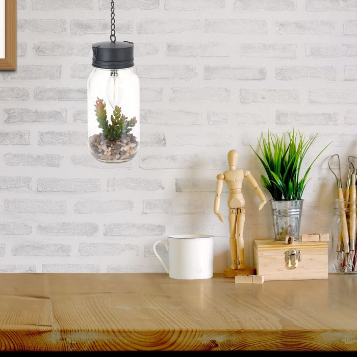 Orange85 Hanglamp met Plant Plafondlamp Zwart 16x16x22 cm Glas