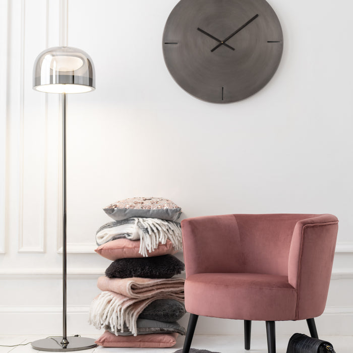 J-Line Klok Metaal Donker Grijs L