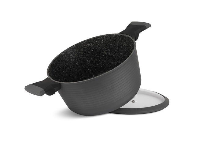 Edenberg Gray Line - 12-delige Luxe Pannenset van Gesmeed Aluminium