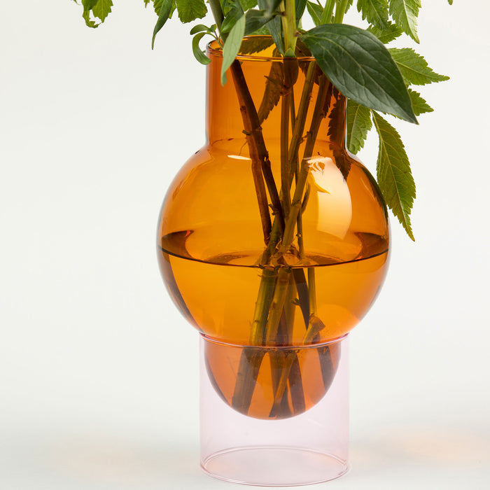 Studio About Bubble Tube Vaas - Large - Amber/Rose