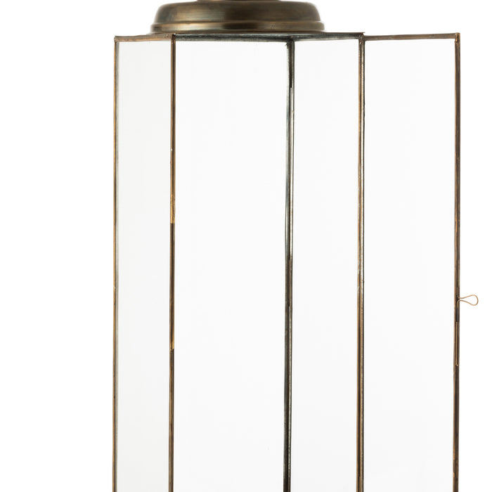 J-Line Lantaarn Vierkant Brons Laag L