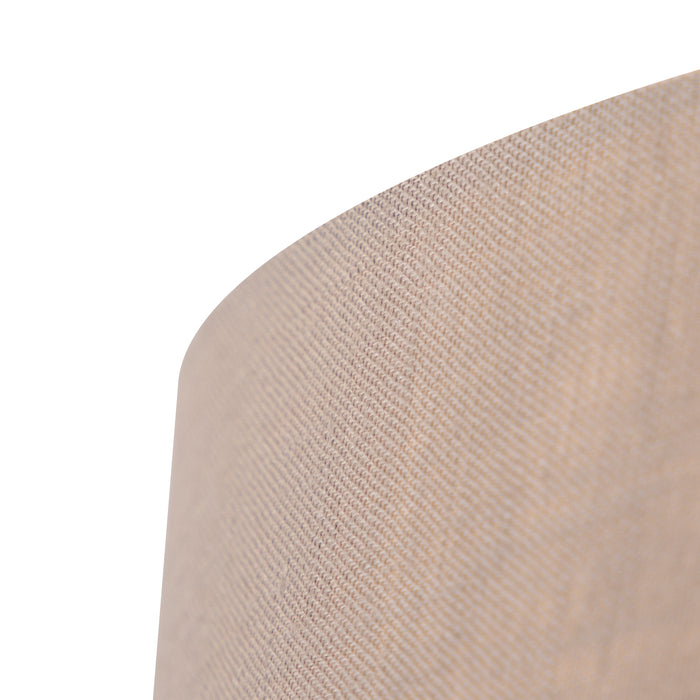 QAZQA Plafondlamp met linnen kap taupe 25 cm - Combi wit