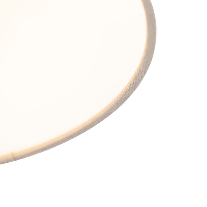 QAZQA Plafondlamp met linnen kap taupe 25 cm - Combi wit