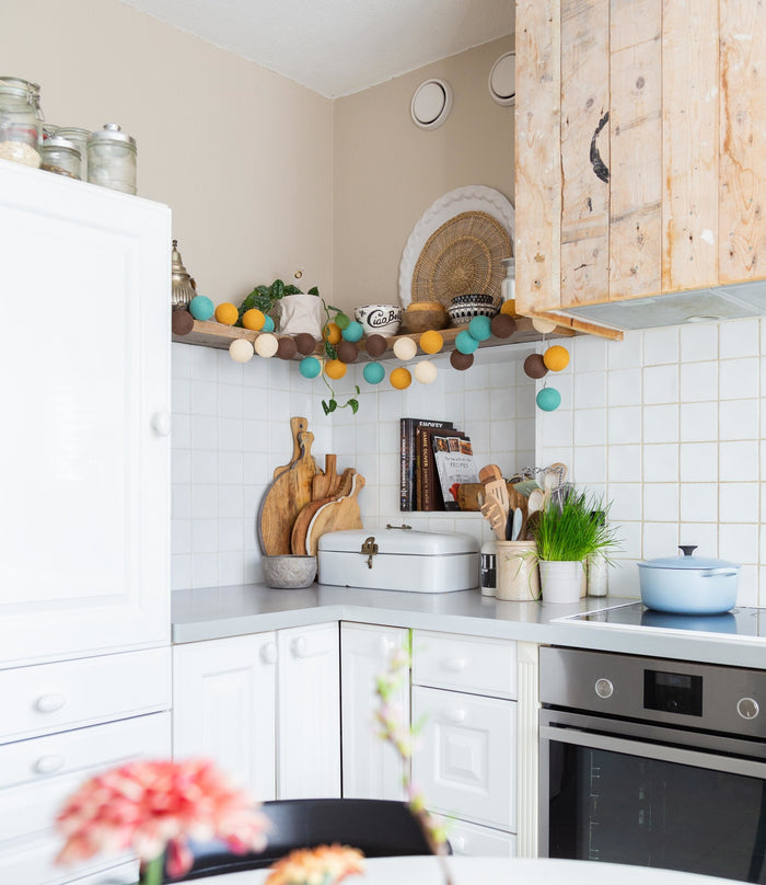 Cotton Ball Lights lichtslinger bruin en blauw - Earth 20