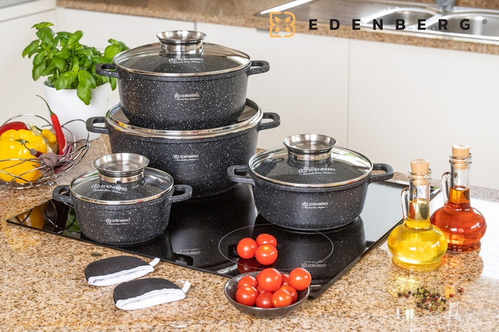 Edenberg Stonetec Line - 10-delige Luxe Pannenset van Gesmeed