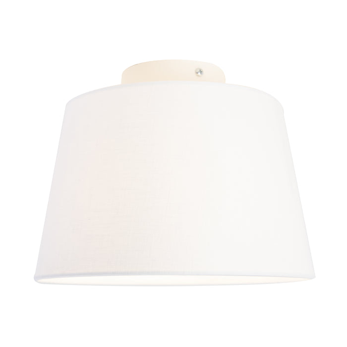 QAZQA Moderne plafondlamp met witte kap 25 cm - Combi