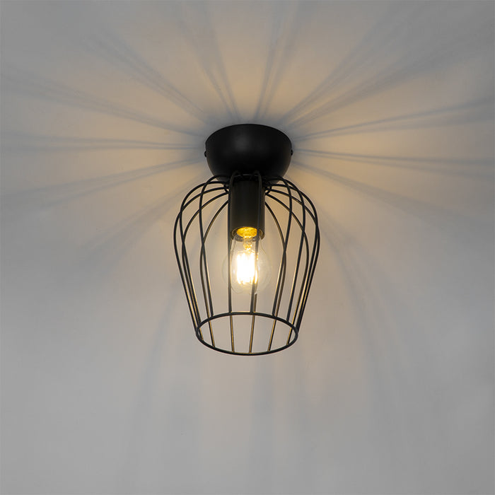 QAZQA Moderne plafondlamp zwart draad - Palica