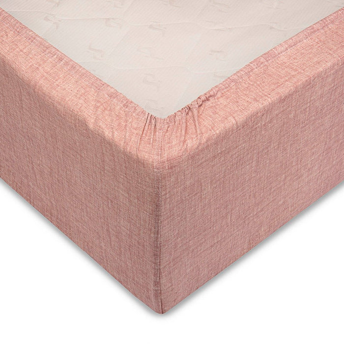 Zo Home Lino Hoeslaken Katoen Linnen Look 35cm Hoek - old rose