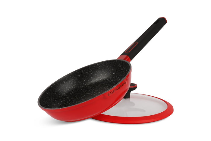 Edenberg Red Line - 12-delige Luxe Pannenset van Gesmeed Aluminium