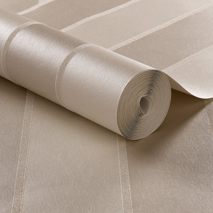 Graham & Brown Vliesbehang - Baroque Bead Stripe Pearl - 10mx52cm