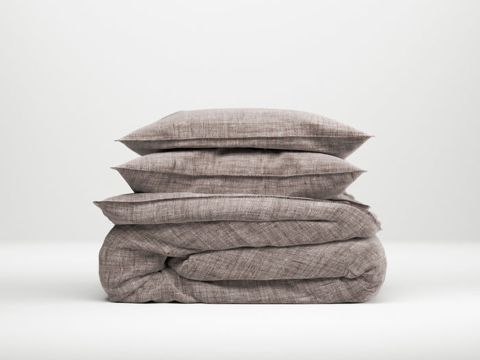 Zo Home Dekbedovertrek Katoen Lino Linnen Look chocolat