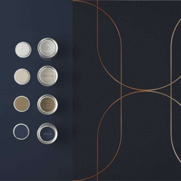 Graham & Brown - Vliesbehang - Palais Navy & Copper - 10mx53cm