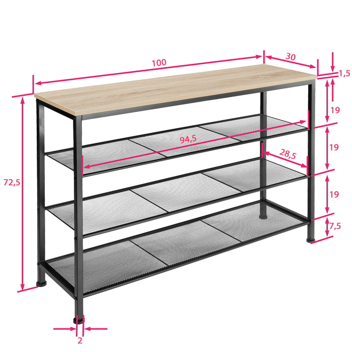 tectake® Schoenenrek Portsmouth 100x30,5x72,5cm