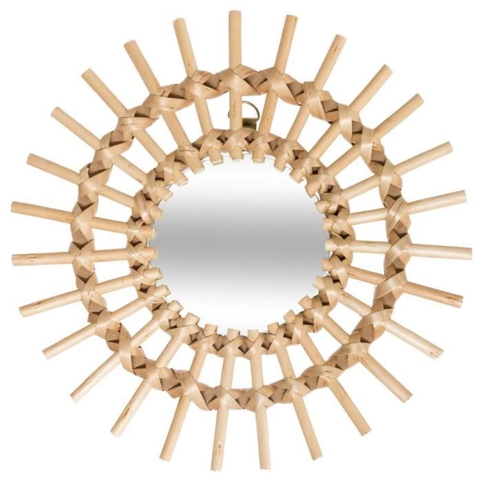 ATMOSPHERA Zonnespiegel rotan - Ø 28 cm - Beige