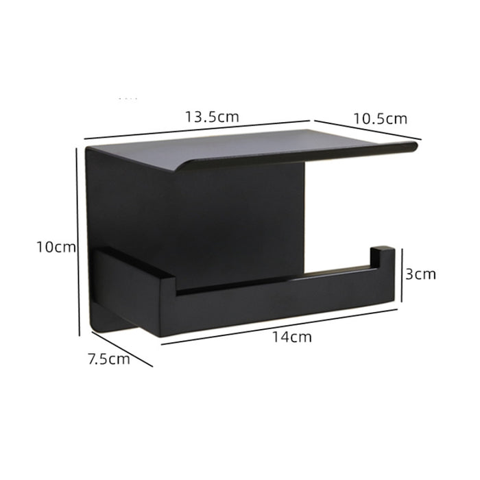 Xaptovi wc rolhouder - zwart - bevestigen zonder boren