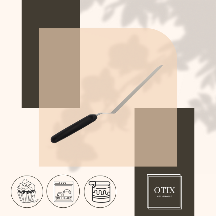 OTIX Paletmes Glaceermes Gebogen Bakken 32cm Zwart RVS en Kunststof