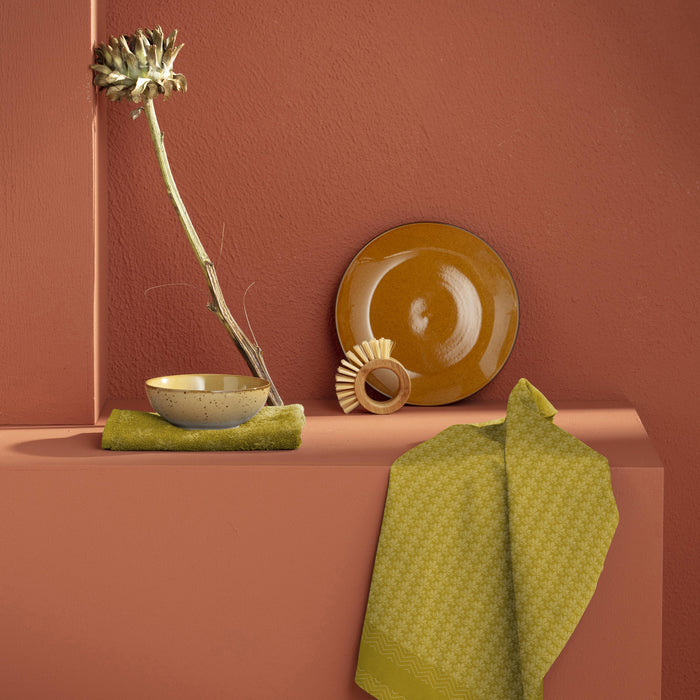 DDDDD Petals Keukendoek en Theedoek - Ochre