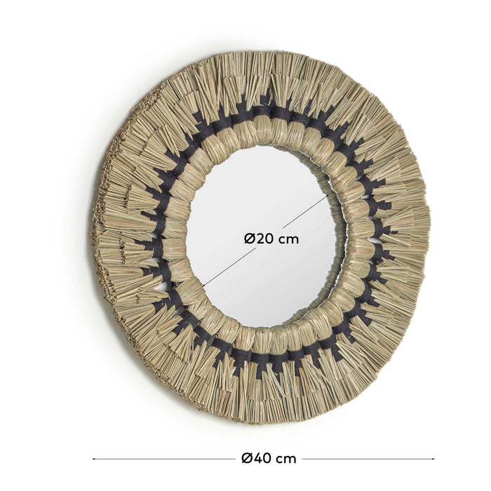 Kave Home Akila Spiegel - Ø 40 cm - Groen/Zwart