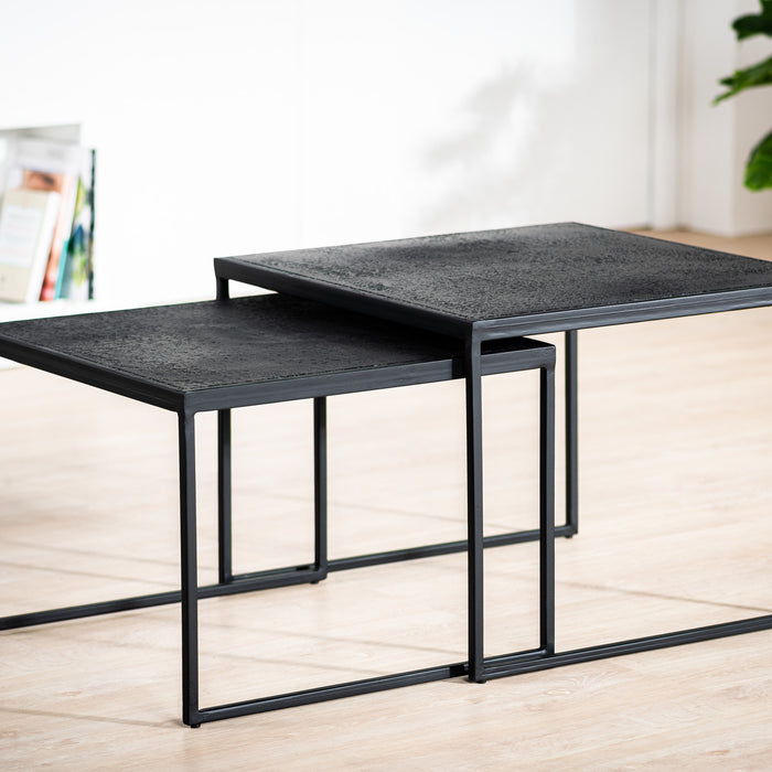 Duverger Volcano - Salontafels - set van 2 - vierkant - lava metaal -