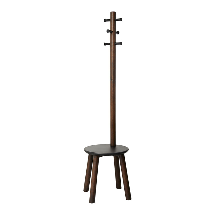 Umbra Pillar Kapstok met Kruk - Zwart/Walnoot