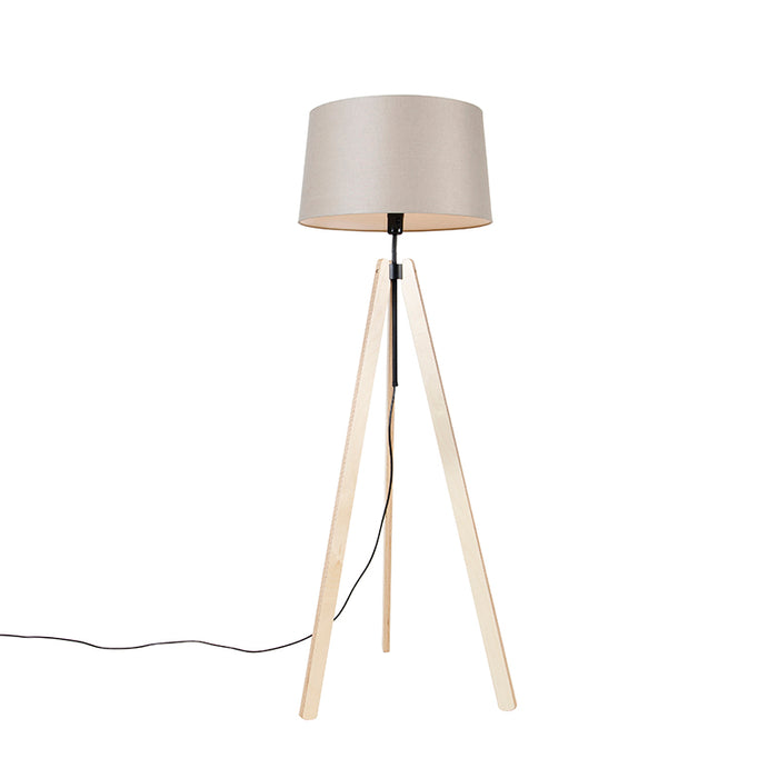 QAZQA Vloerlamp telu - Taupe - Modern - D 45cm