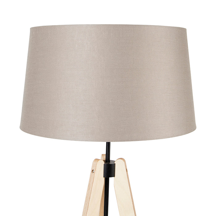 QAZQA Vloerlamp telu - Taupe - Modern - D 45cm