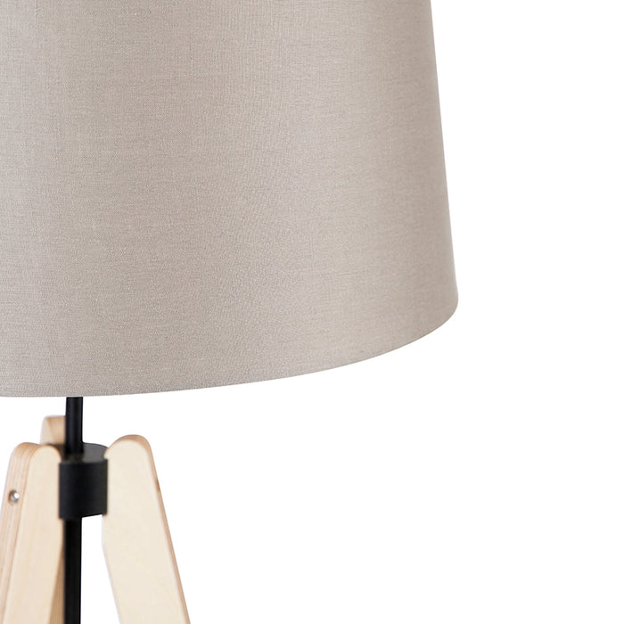 QAZQA Vloerlamp telu - Taupe - Modern - D 45cm