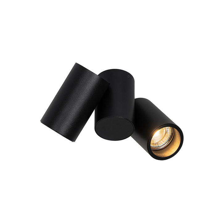 QAZQA Design spot zwart 2-lichts verstelbaar - Michael