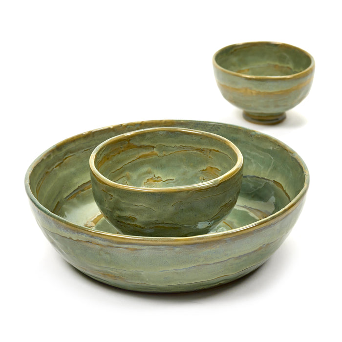 SERAX - Pascale Naessens - Pure Saladeschaal Ø 20 cm - Zeegroen - Set van 4