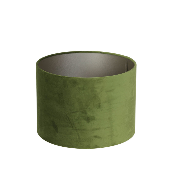 Light & Living Cilinder Lampenkap Velours - Olive Green - Ø40x30cm