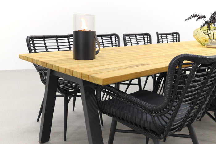 VDG Jasmine black|Ambassador 300x100 cm. tuinset - 9 delig