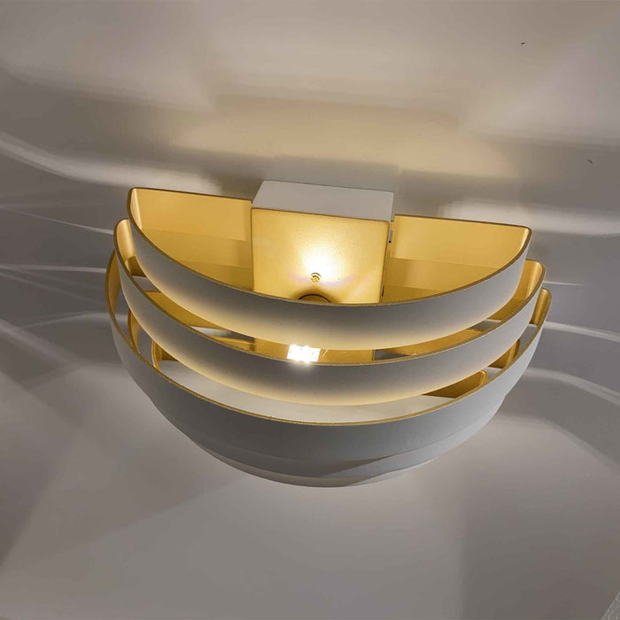 Highlight Wandlamp Scudo B 25 cm wit goud