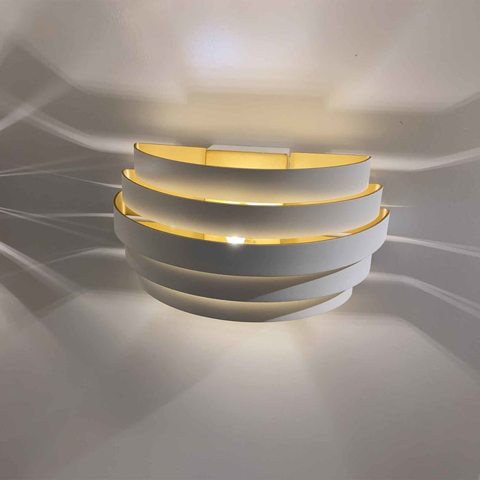 Highlight Wandlamp Scudo B 25 cm wit goud