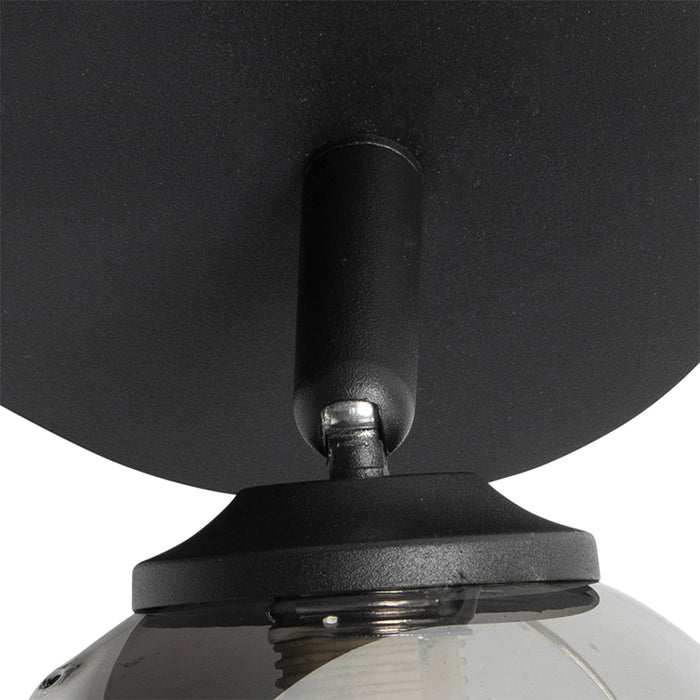 QAZQA Moderne spot zwart met smoke glass 2-lichts - Athens