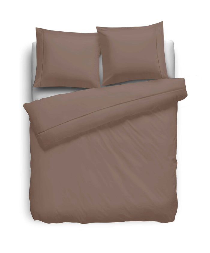 Eleganzzz Dekbedovertrek Uni Percal Katoen Met Bies old pink