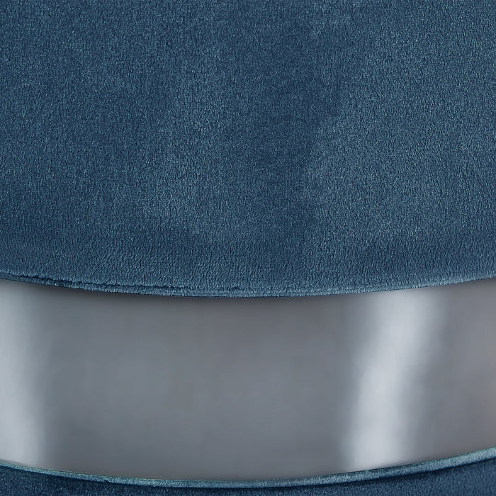 Beliani - DORIS - Poef - Zeeblauw - Fluweel