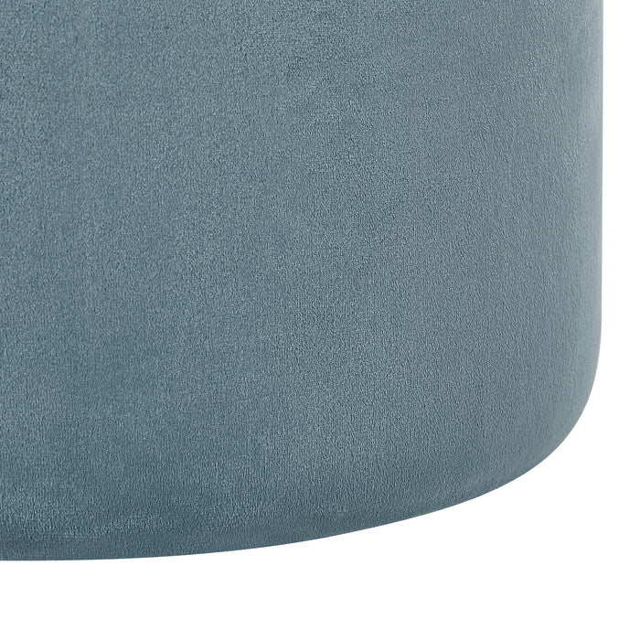 Beliani - DORIS - Poef - Zeeblauw - Fluweel