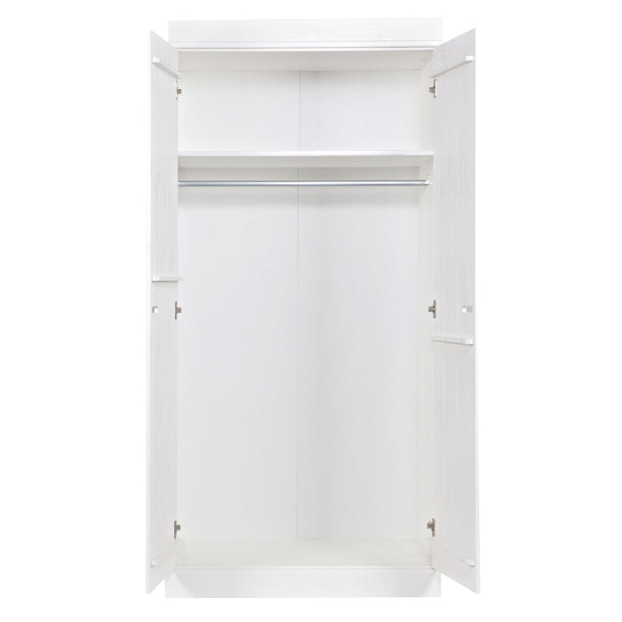 WOOOD Connect Kledingkast H 195 x B 94 x D 53 cm - Plank en Roede - Wit