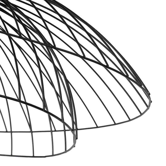 QAZQA Design hanglamp zwart met dubbele kap 66cm - Pua