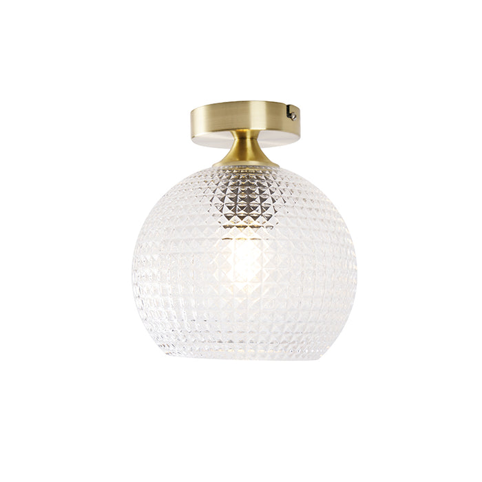 QAZQA Art Deco plafondlamp messing met helder glas - Sphere