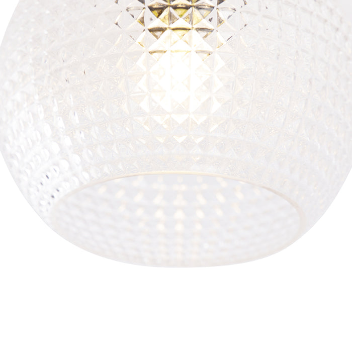 QAZQA Art Deco plafondlamp messing met helder glas - Sphere
