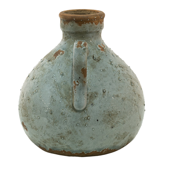 Clayre & Eef Vaas 15x15x16 cm Grijs Keramiek Decoratie Vaas