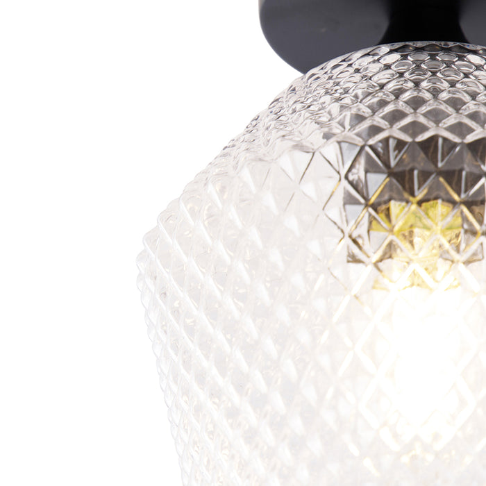 QAZQA Art Deco plafondlamp zwart - Karce