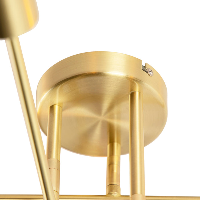 QAZQA Industriële plafondlamp messing 6-lichts - Sydney