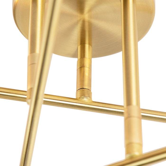 QAZQA Industriële plafondlamp messing 6-lichts - Sydney