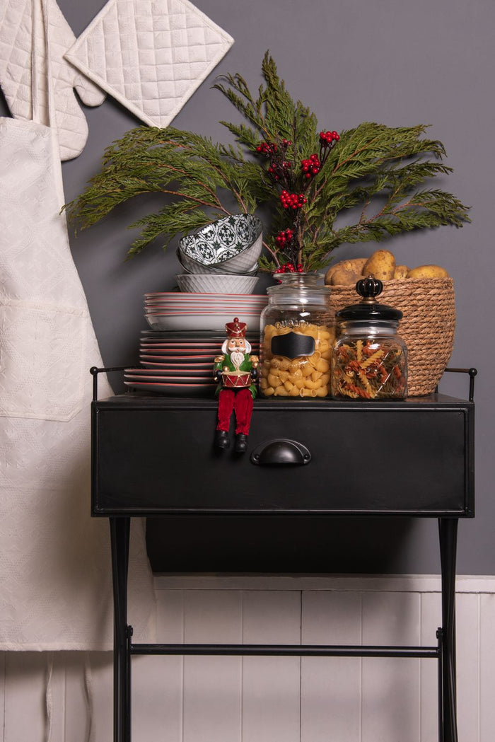 Clayre & Eef Ovenwant 16*30 cm Wit Katoen Ovenhandschoen Cadeau voor