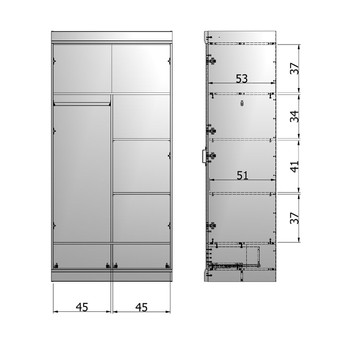 Woood Planken en Roede Uitbreiding (voor 2-deurs Connect kast met lade)